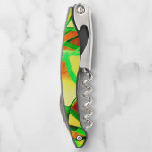 霧雨で赤いイメージの上に緑がかった筋 ソムリエナイフ (裏面)