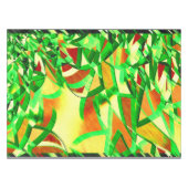 霧雨で赤いイメージの上に緑がかった筋 テーブルクロス (正面(横))