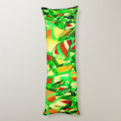 霧雨で赤いイメージの上に緑がかった筋 ボディピロー (裏面 (縦))