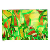 霧雨で赤いイメージの上に緑がかった筋 枕カバー (正面右)