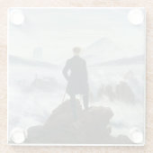 霧1818年の海の上の放浪者 ガラスコースター (裏面)