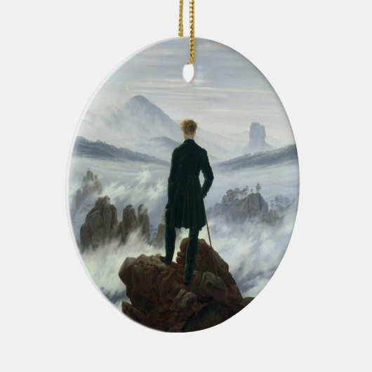霧1818年の海の上の放浪者 セラミックオーナメント (右)