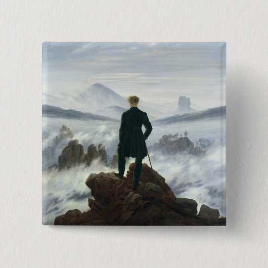 霧1818年の海の上の放浪者 缶バッジ (正面)