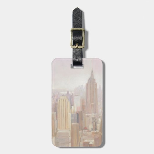 霧|ニューヨークシティのマンハッタン ラゲッジタグ (正面縦)
