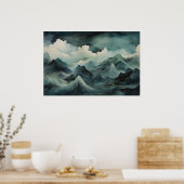 霧、雲、自然の美しい ポスター (キッチン)