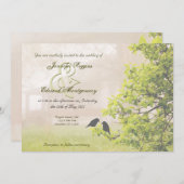 霧wの鳥の結婚式招待状の農家 招待状 (正面/裏面)