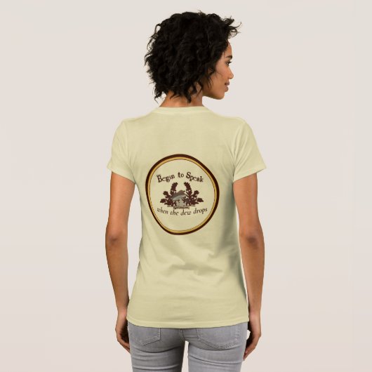 露が落ちる時に話し始めるレディースTシャツ Tシャツ (裏面フル)