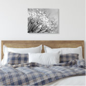 露きらめくタンポポ銀グレー背景 キャンバスプリント (インサイチュ (寝室))