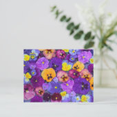 露で鳥風呂に浮かんでいるパニ色の花 ポストカード (スタンド正面)