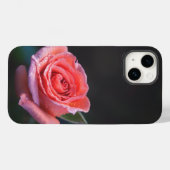 露に濡れた一輪のピンクのバラ Case-Mate iPhoneケース (裏面 (横))