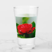露に覆われた赤いバラ タンブラーグラス (裏面)