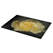 露のまな板を持つ黄色バラ カッティングボード (角)