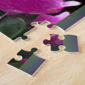 露のキス付きピンクフォックスグローブ開花 ジグソーパズル (側面)