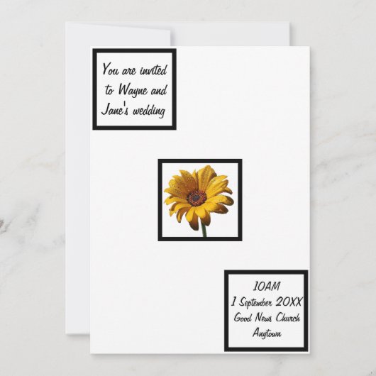 露のデイジー結婚の 招待状 (正面)