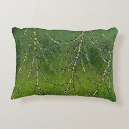 露の水滴を有するスパイダーウェブ抽象芸術 アクセントクッション