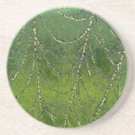 露の水滴を有するスパイダーウェブ抽象芸術 コースター
