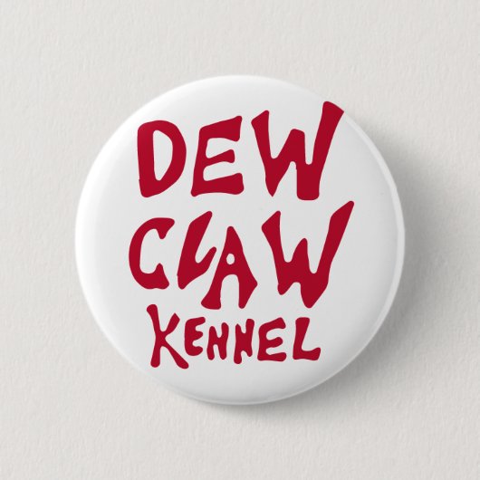 露の爪の犬小屋のルビー色の赤いボタン 缶バッジ (正面)
