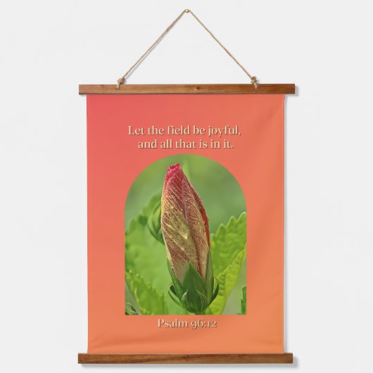 露の花と聖書の詩 吊り下げ型タペストリー (正面)