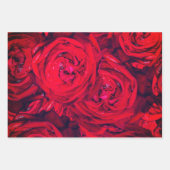 露の花の赤いバラ – 写真 ラッピングペーパーシート (正面2)