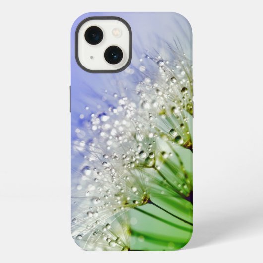 露の雫がついたタンポポの種 iPhoneケース (裏面)