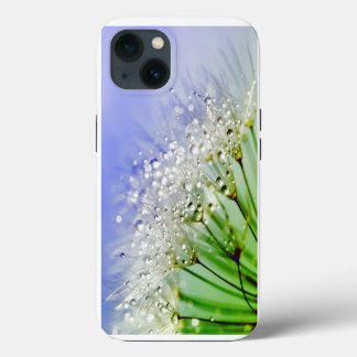 露の雫がついたタンポポの種 iPhone 13ケース