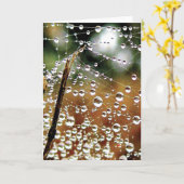 露カラフル滴カスケードダウン カード (黄色い花)