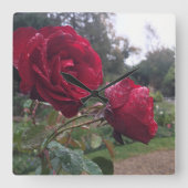 露ドロップバラ スクエア壁時計 (正面)