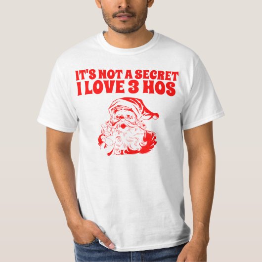 露出されるサンタの秘密 Tシャツ (正面)