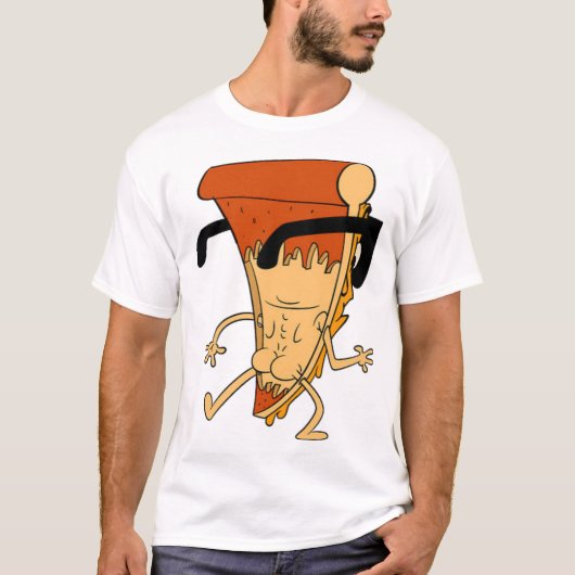 露出したピザスライス Tシャツ (正面)