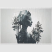 露出した森林分離帯以上の女性 薄葉紙 (正面)