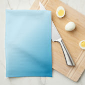 露出した足跡（青） キッチンタオル (四つ折り)