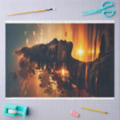 露出し過ぎた女性サンセットデコパージュ 薄葉紙 (クラフト)