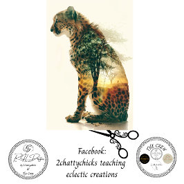 露出サンセットデジタルアートの切り離し上にチーター 薄葉紙