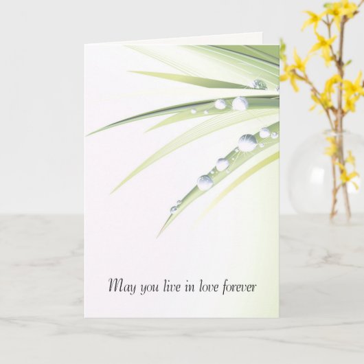 露結婚が葉に付く カード (黄色い花)