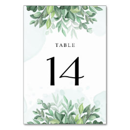 露骨シンプルな緑 テーブルナンバー
