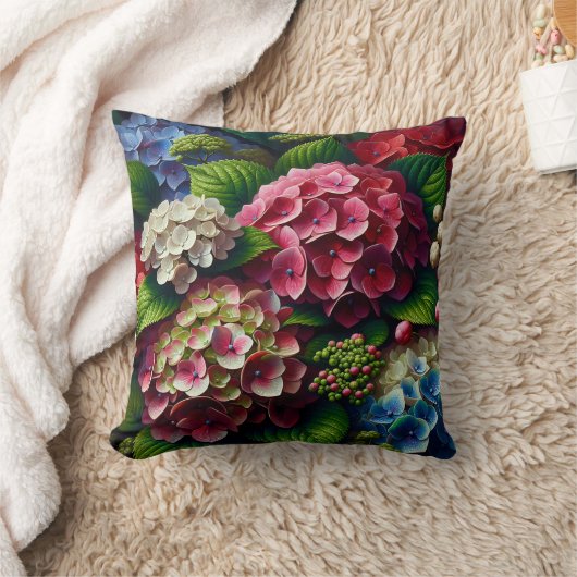 露鮮やかあじさい クッション (ブランケット)