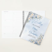 青вと白のバラの花結婚の色 プランナー手帳 (ディスプレー)