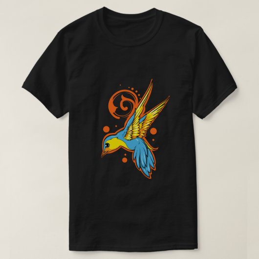 青々としたブルーバード Tシャツ (デザイン正面)