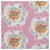 青々とした白い牡丹の模様 ファブリック (見本)