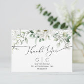青々とした白結婚い花 サンキューカード (スタンド正面)