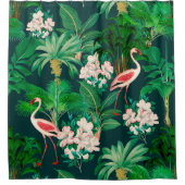 青々カラフルとしたジャングル シャワーカーテン (正面)