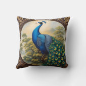 青々鮮やかとした緑の中に漂う孔雀 クッション (裏面)
