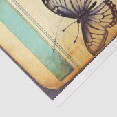 青あじさいアンティーク原稿エフェメラ 薄葉紙 (詳細)