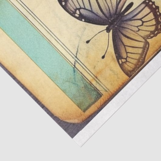 青あじさいアンティーク原稿エフェメラ 薄葉紙 (詳細)