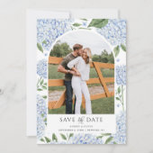 青あじさいアーチ写真デートを保存 招待状 (正面)