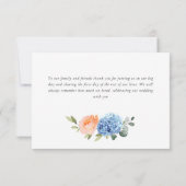 青あじさいエレガント赤面ピンクローゼフラワーズ サンキューカード (裏面)