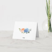 青あじさいエレガント赤面ピンクローゼフラワーズ サンキューカード (裏面)