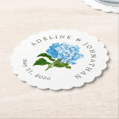 青あじさいカップルの名前結婚とデート ペーパーコースター (アングル)