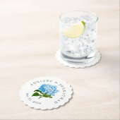 青あじさいカップルの名前結婚とデート ペーパーコースター (インサイチュ)