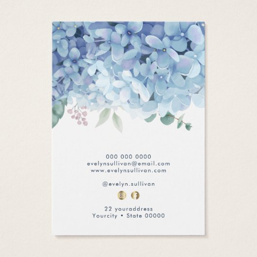 青あじさいネックレス表示カード (裏面)